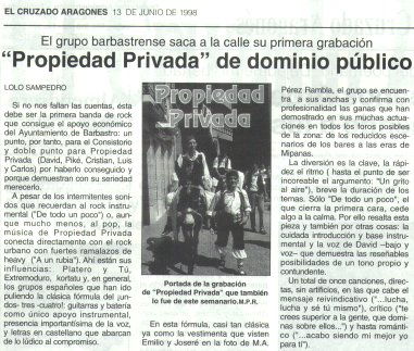 El cruzado aragones hace aparecer de vez en cuando a Propiedad Privada.