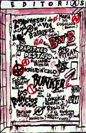 Cartel del 2� aniversario de la casa "Okupada" de Balager que aparecio en la revista "El Jueves".