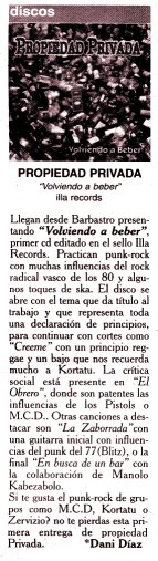 Articulo de "Mondosonoro" en Diciembre del 2000.