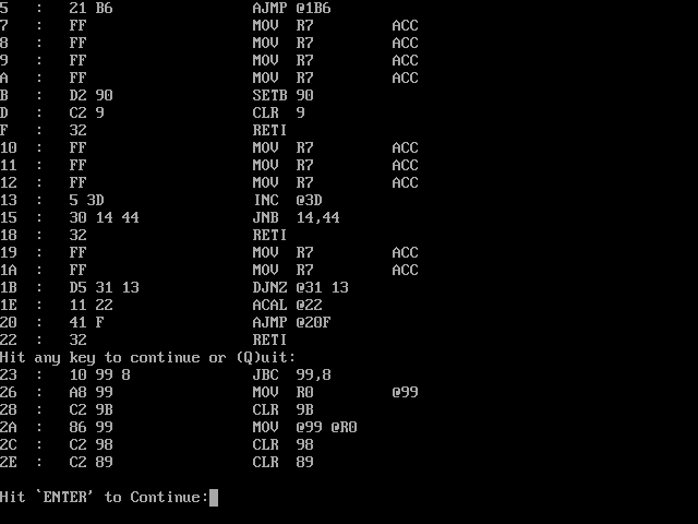 disassembled listing