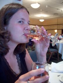 Katie likes her vino.