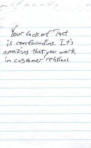 A note.  From Mike.
