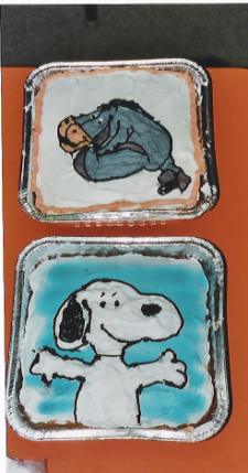 Eeyore and Snoopy cakes