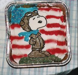 Patriotic Flying Ace Snoopy cake