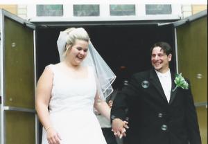 Here come the bride and groom