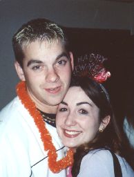 Drunken couple at a New Year's party.