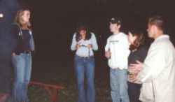 A bunch of people socializing