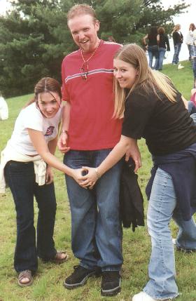 Eric gets man-handled! Uh...woman-handled! 