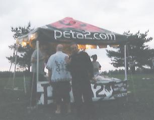 Eric standing by the PETA thing