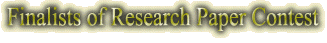 Finalists of Research Paper Contest