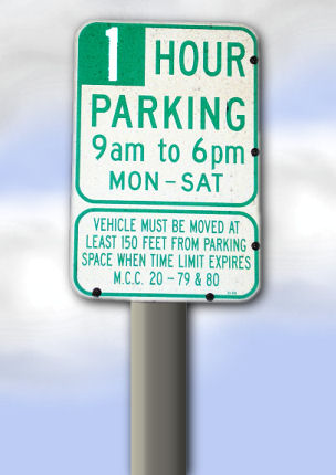 finished parking sign