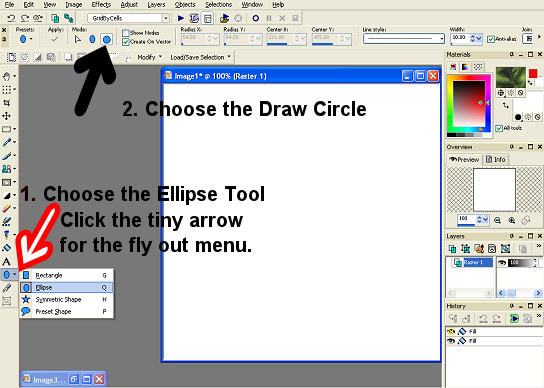 picture to locate the ellipse tool