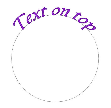 text on a path with circle showing