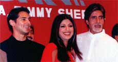 Shilpa Shetty, Amitabh Bachchan, and Dino Morea