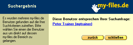 Aus dem Ergebnis der Suche ausw�hlen
