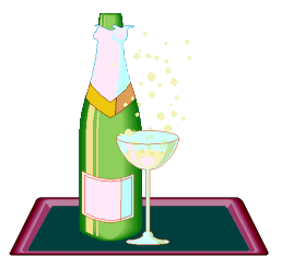 champagne bottle and glass