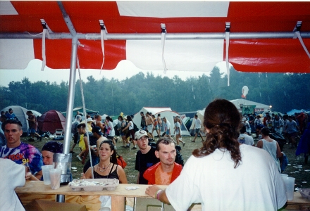 View out of our hamburger tent