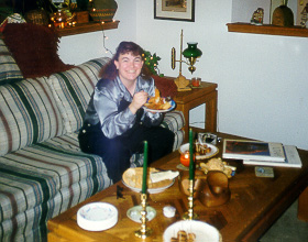 Cherie at a Phi Theta Kappa end of semester social