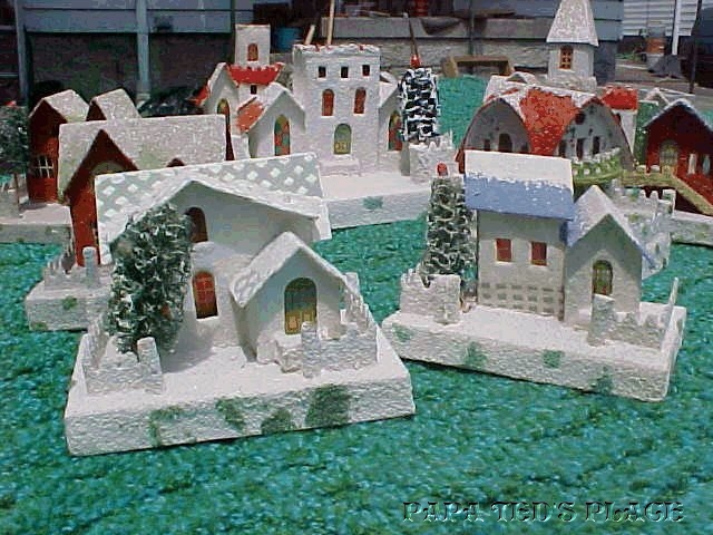 Houses with the prewar "checkerboard" effect.. found frequently on non-greenspot bases as well. 