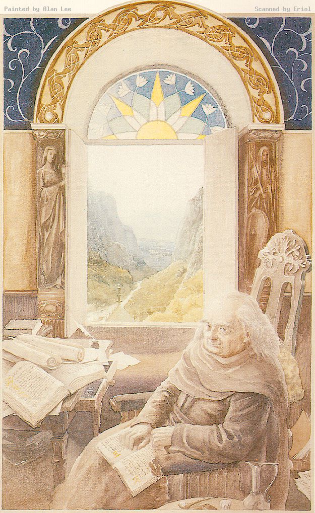 Bilbo Baggins in his room in Rivendell