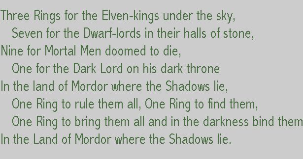 Slogan for the Lord Of The Rings