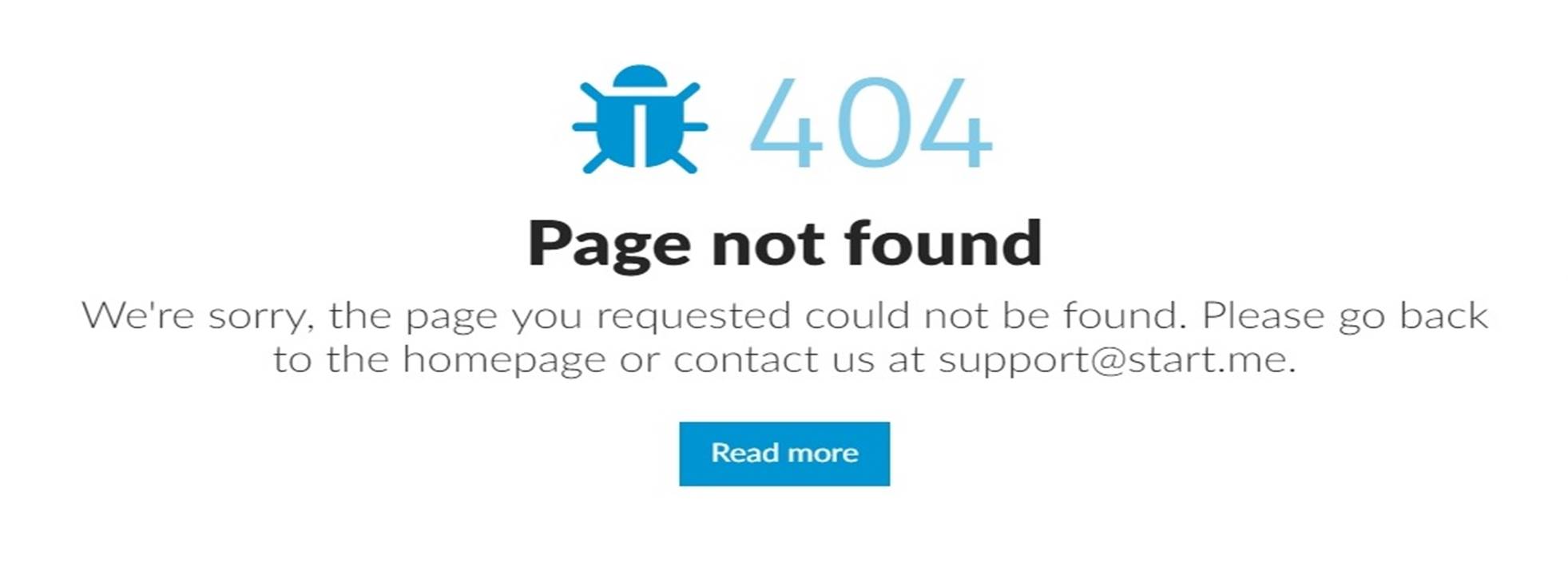 Why do I see a "Page not found (404)" error?  start.me Help Centre