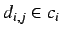 $d_{i,j} \in c_i$
