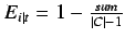 $E_{i\vert t} = 1 - \frac{sum}{\vert C\vert-1}$