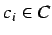 $c_i \in C$