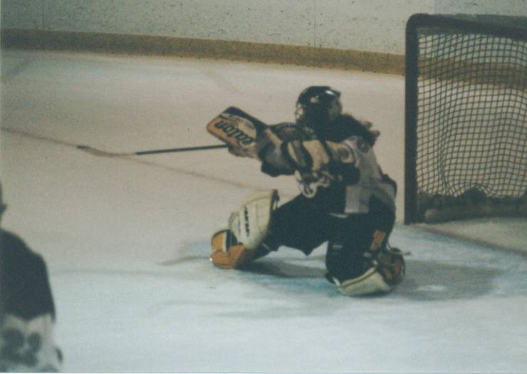 Kick save into the corner