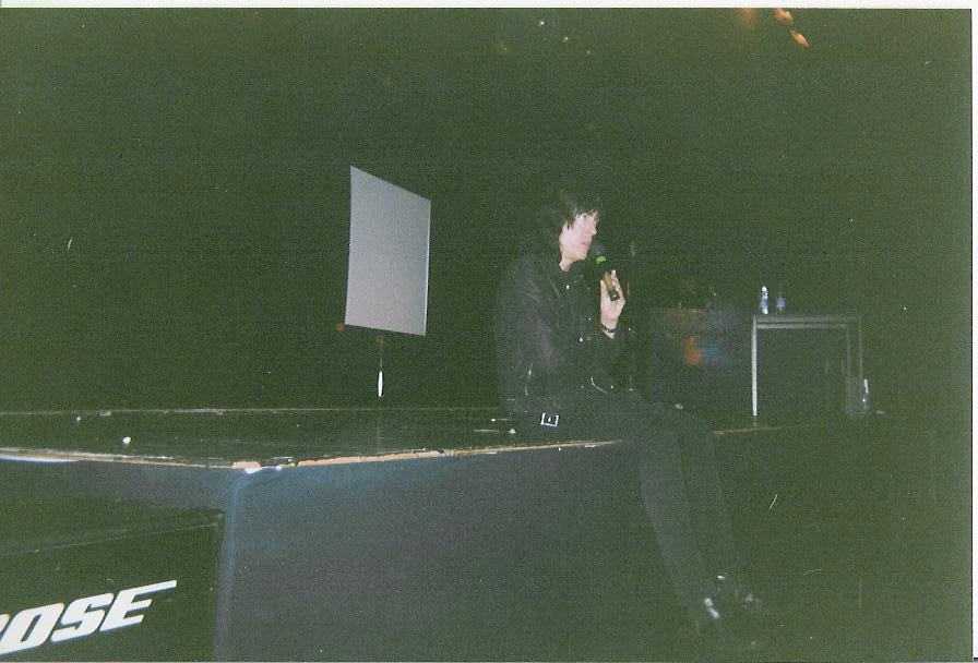 A grainy one of Mr. Marky Ramone resting his plates