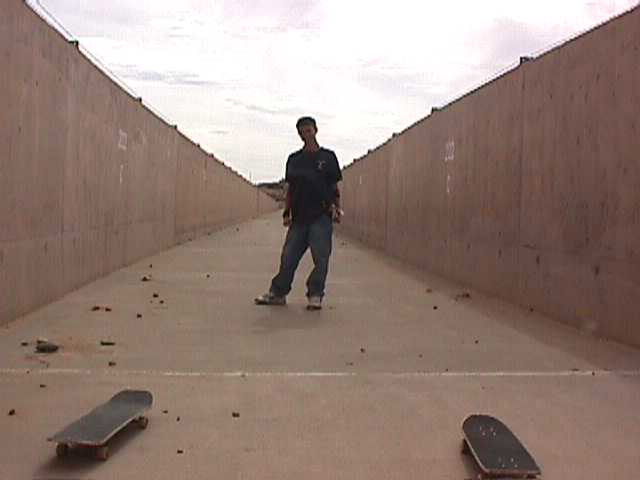 Here is josh in the canal by Willis' house.