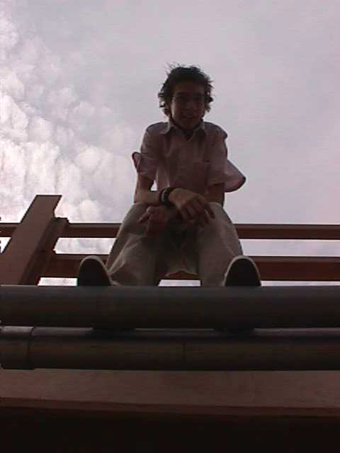 This is Stefan standing on some pipes.