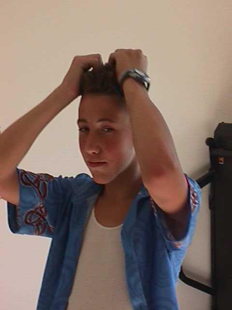 Yup here is will fixing his hair!