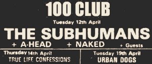 100 Club ad 1983 (DC Collection)