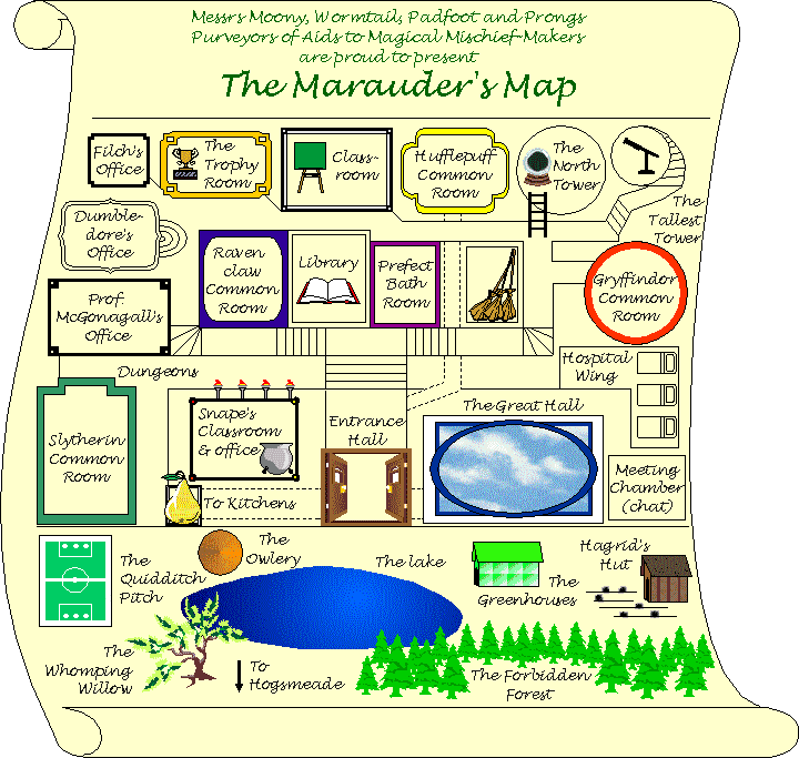 click here to get to the marauders map where you can get to every place in hogwarts