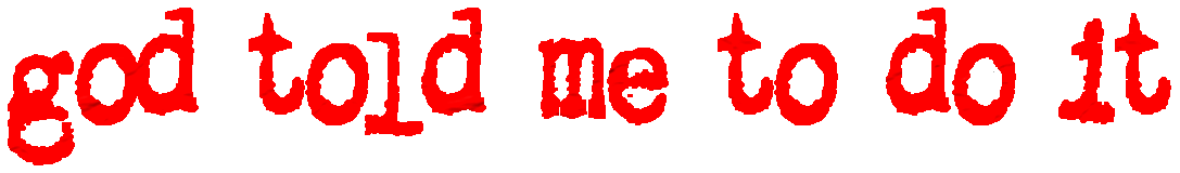 GOD TOLD ME TO DO IT