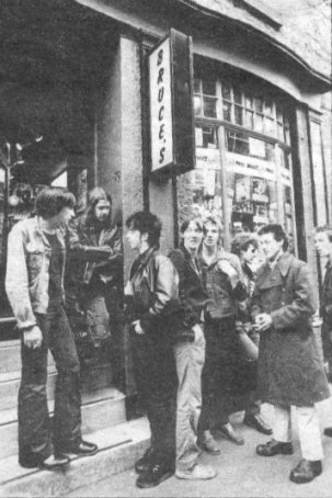 Punters: outside Bruce's record shop, Edinburgh