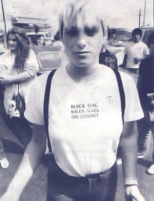 LA Black Flag fan Gloria welcoming Adam Ant in 1981 (DC collection)