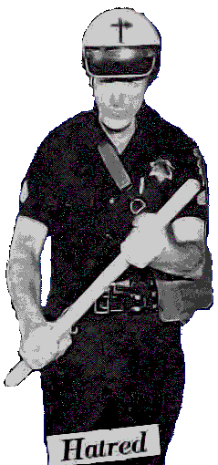 The heavy handed LAPD as portrayd in the Dead Kennedys 'Plastic Surgery Disasters' LP 1982