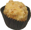 Vanilla flavoured whipped cream in white choc and toasted almonds