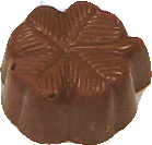 Irish Cream milk chocolate in a milk chocolate four leaf clover