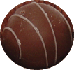 Cointreau blended in creamy milk choc with white choc stripes