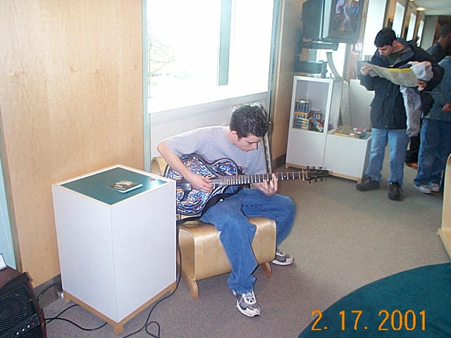 jammin on the inflatable guitar