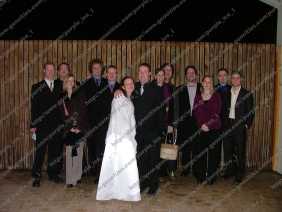 The happy couple with Matt's friends from high school