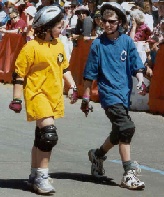 Walking to the starting line