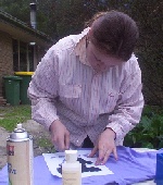 Stencilling our shirts