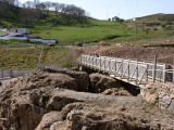 The bridge shows the height of the ground when the mine was discovered