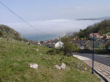 We traveled down the mountain on a tram ... you can see the low cloud over the beach