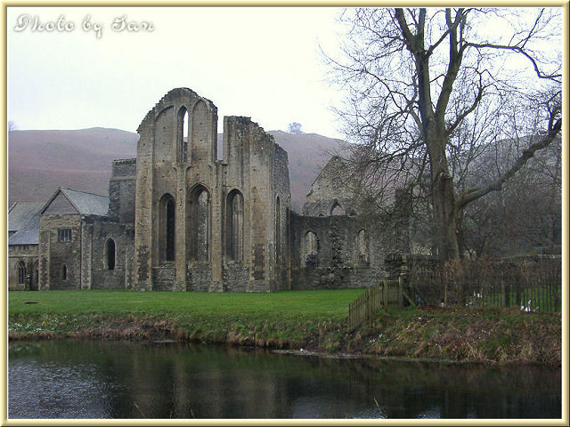 Rear of the Abbey ... the pond in the foreground is the oldest surviving monastic fishpond in Wales